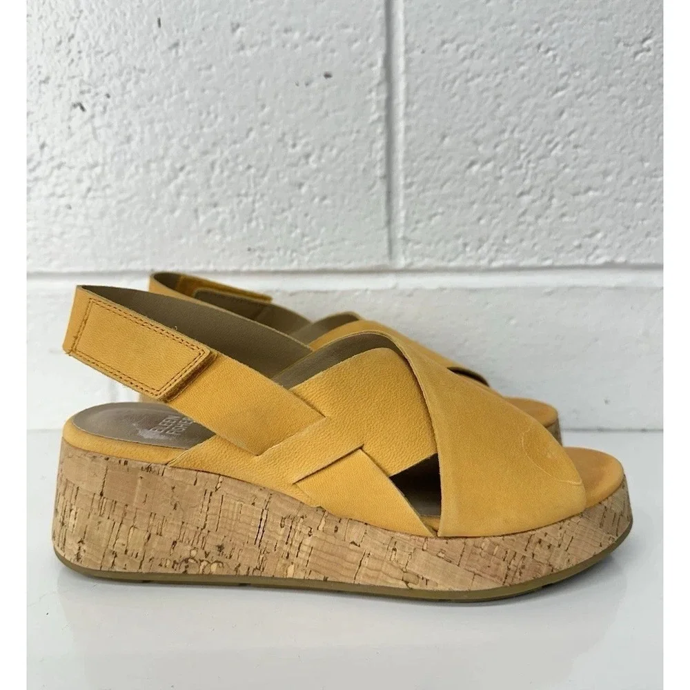 EILEEN FISHER Timor Espadrille Cork Wedge Platform Sandals (Women's Size 7.5‎ M)